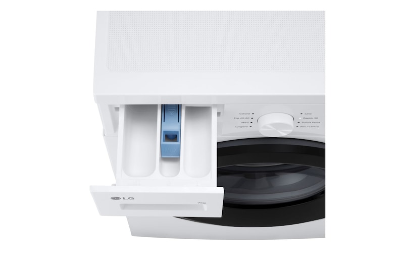 Dettaglio del cassetto del detersivo