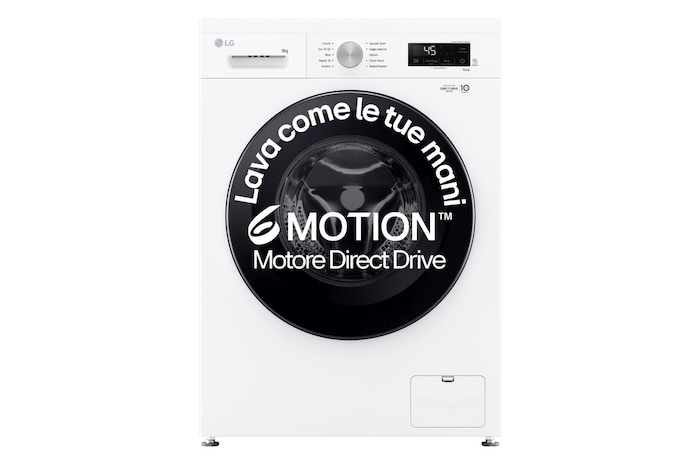 Foto frontale della lavatrice LG F4NX1008NWK