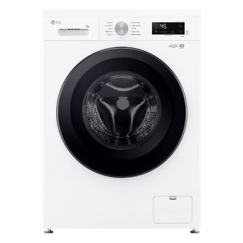 Vista frontale di Lavatrice smart 8kg | Serie X1 Classe A | 1400 giri, Wi-Fi, Sistema 6 Motion, Allergy Care, Direct Drive | Ivory White F4NX1008NWK