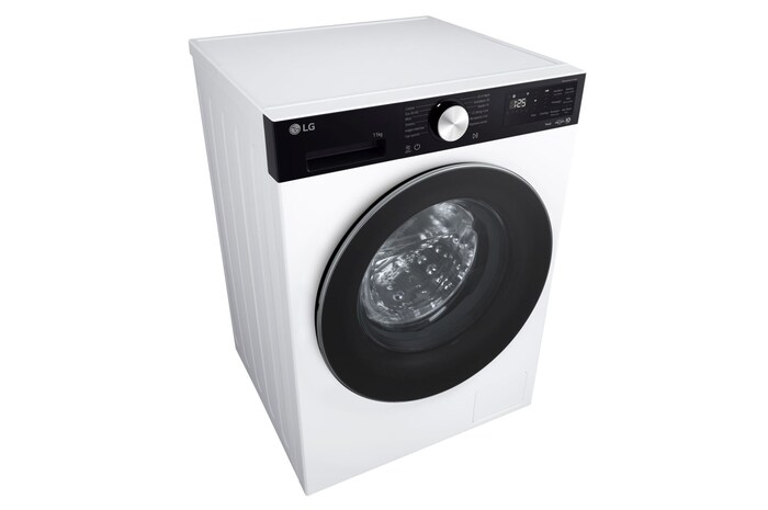 vista dall'alto in diagonale lavatrice LG F4NX5009TKC