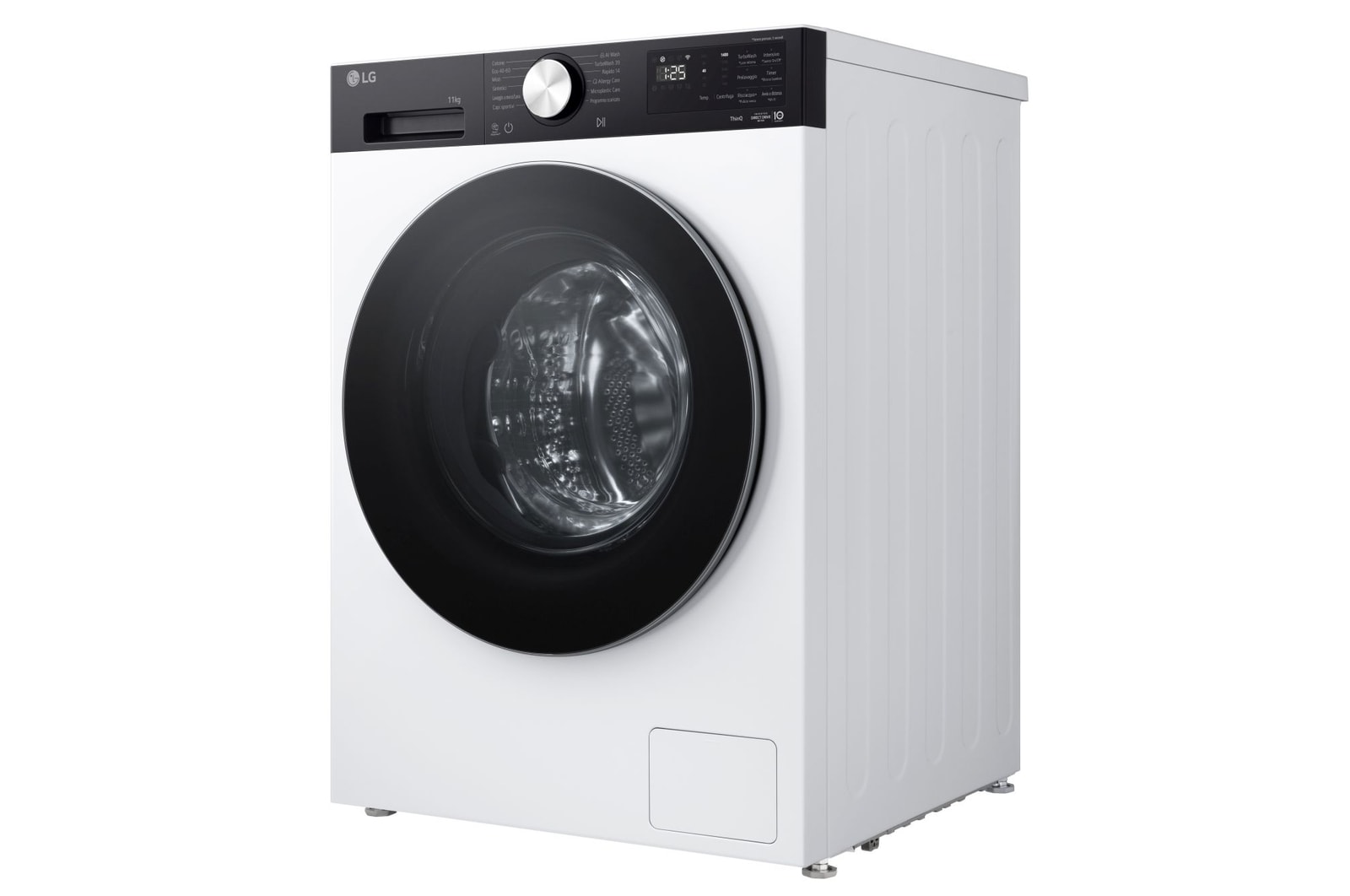 vista diagonale lavatrice LG F4NX5009TKC