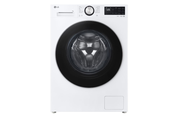 Immagine frontale della lavatrice LG F4NX5009TLC smart 9kg Serie X5 Classe A-40%