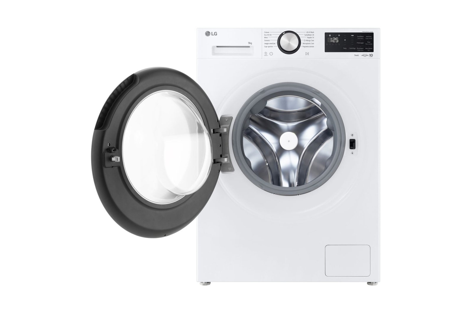 Immagine lavatrice LG F4NX5009TLC con oblò aperto