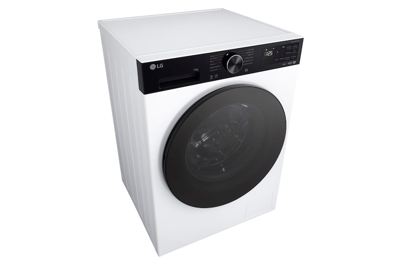 Inquadratura angolata superiore della lavatrice LG F4NX5011TKB