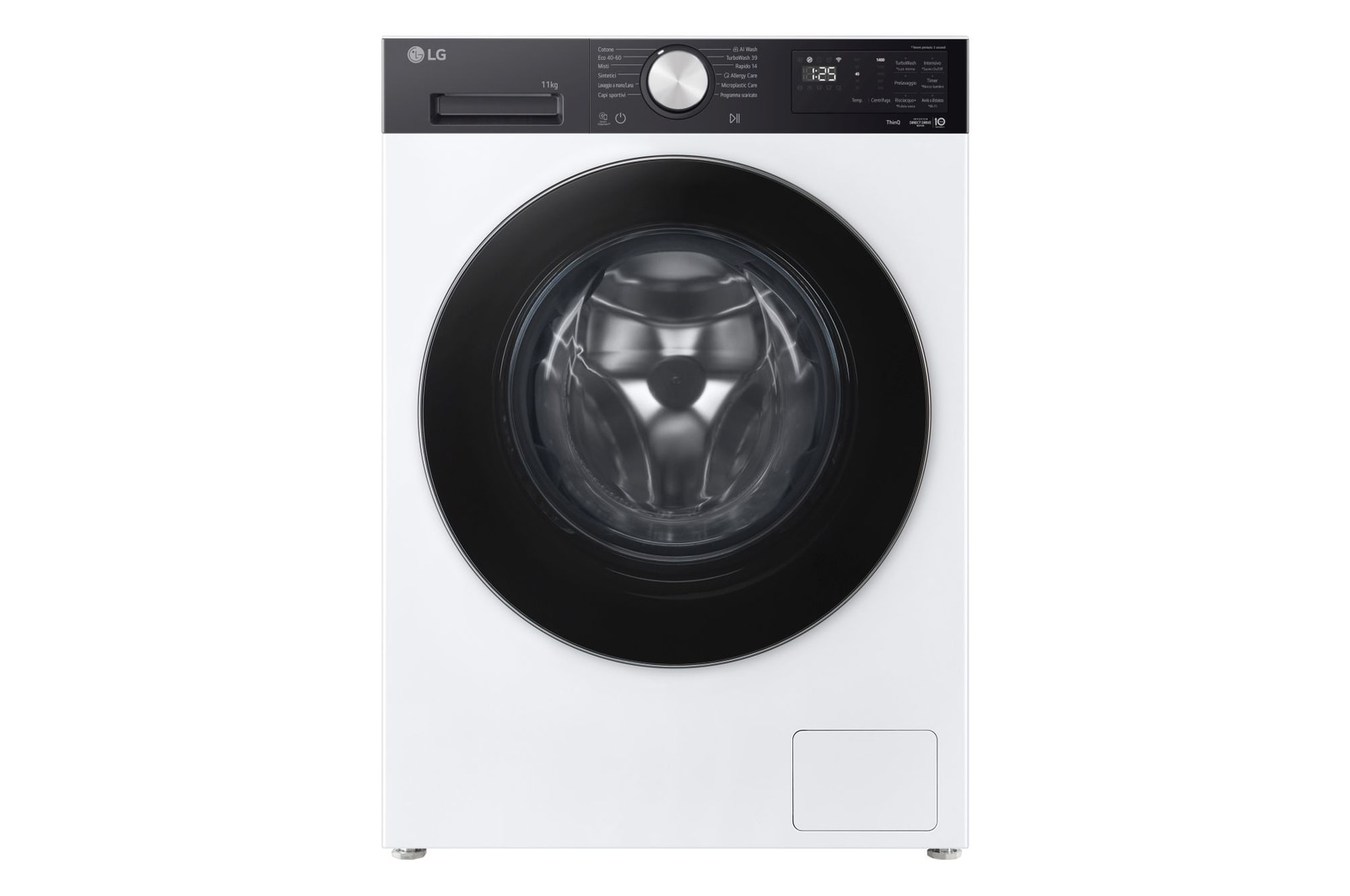 Immagine frontale della lavatrice LG F4NX5011TKC