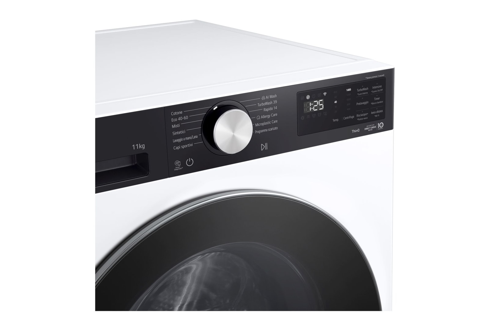 Display LED e tasti funzione touch Lavatrice LG F4NX5011TKC