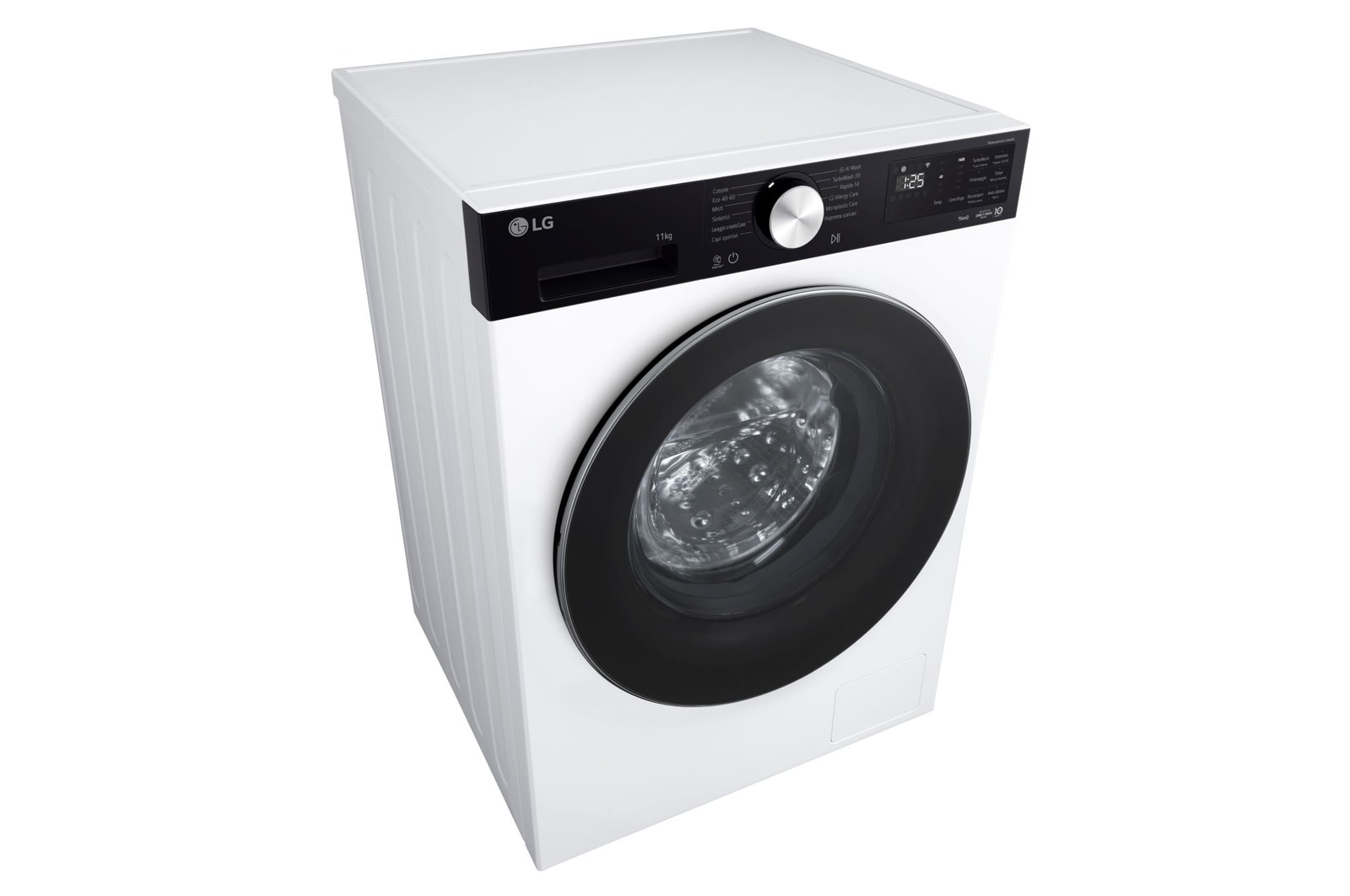 Vista laterale e profilo della scocca Lavatrice LG F4NX5011TKC