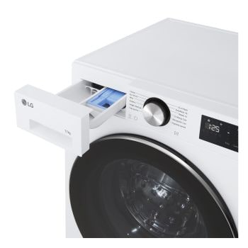 Immagine della lavatrice LG F4NX5011TLC con cassetto detersivo aperto