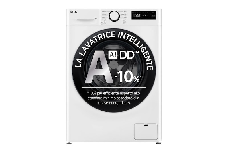 LG Offerta Kit Esclusivo: Lavatrice 9kg AI DD™ Serie R3 Classe A-10% + Asciugatrice 9kg Pompa di calore DUAL Inverter classe A+++, F4R3009NNWB.RH90V9
