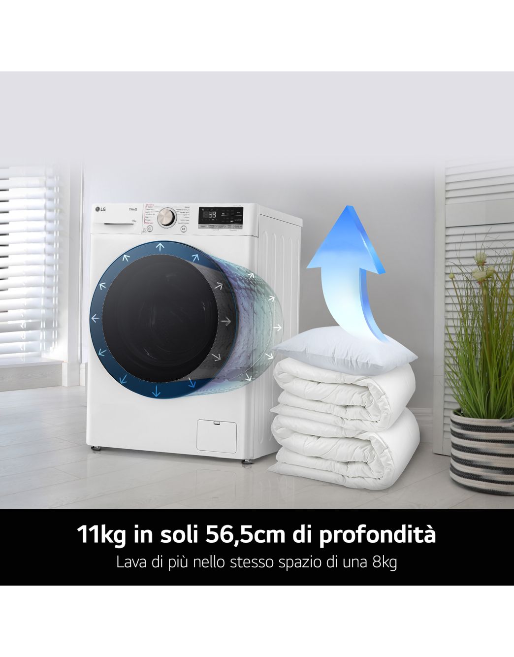 Lavatrice LG AI DD 13kg - Classe A -20%, 1400 Giri, TurboWash 360, Vapore E Wi-Fi, Bianco - Foto 6