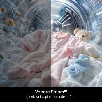 Funzione Vapore Steam per igienizzare della Lavatrice LG F4X7013TBB