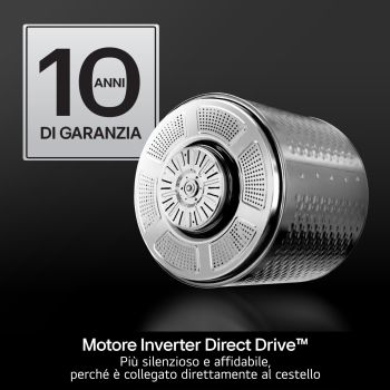 Motore Inverter Direct Drive garantito 10 anni della Lavatrice LG F4X7013TBB