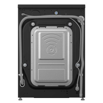 Vista posteriore con collegamenti e tubo della Lavatrice LG F4X7013TBB