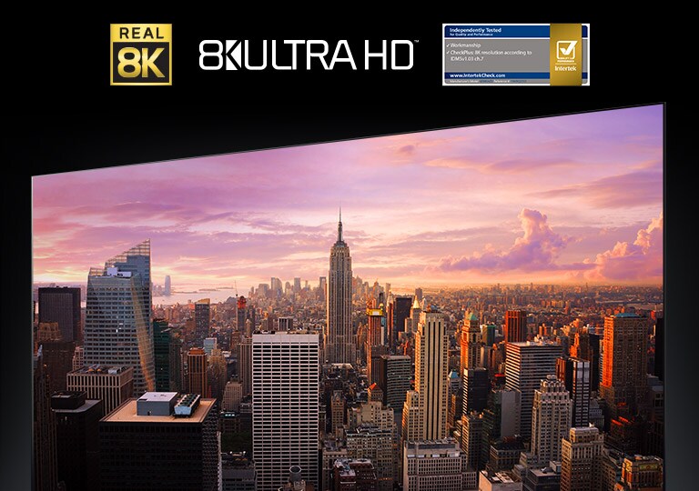Una vista panoramica di New York sullo schermo del TV