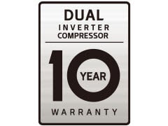 Il logo DUAL Inverter 10 Year Warranty.