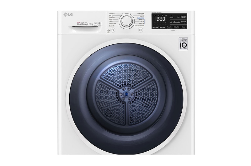 LG Asciugatrice 8kg Pompa di calore DUAL Inverter | Serie U2 Classe A+++ | Eco Hybrid, Condensatore autopulente, Wi-Fi, RC80U2AV4D