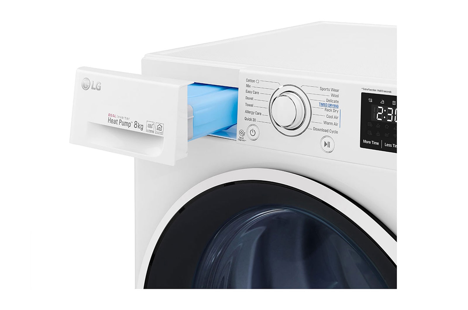 LG Asciugatrice 8kg Pompa di calore DUAL Inverter | Serie U2 Classe A+++ | Eco Hybrid, Condensatore autopulente, Wi-Fi, RC80U2AV4D