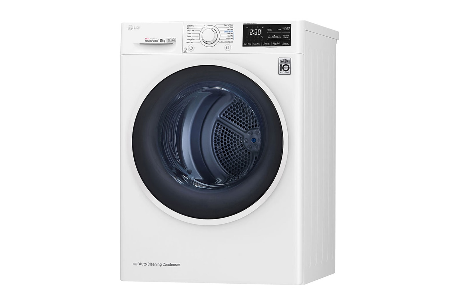 LG Asciugatrice 8kg Pompa di calore DUAL Inverter | Serie U2 Classe A+++ | Eco Hybrid, Condensatore autopulente, Wi-Fi, RC80U2AV4D