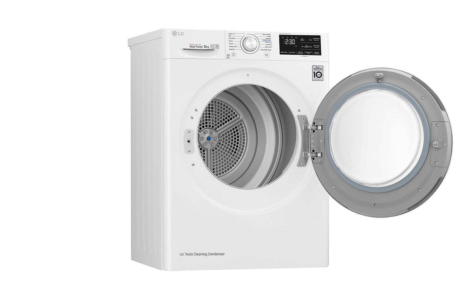 LG Asciugatrice 8kg Pompa di calore DUAL Inverter | Serie U2 Classe A+++ | Eco Hybrid, Condensatore autopulente, Wi-Fi, RC80U2AV4D