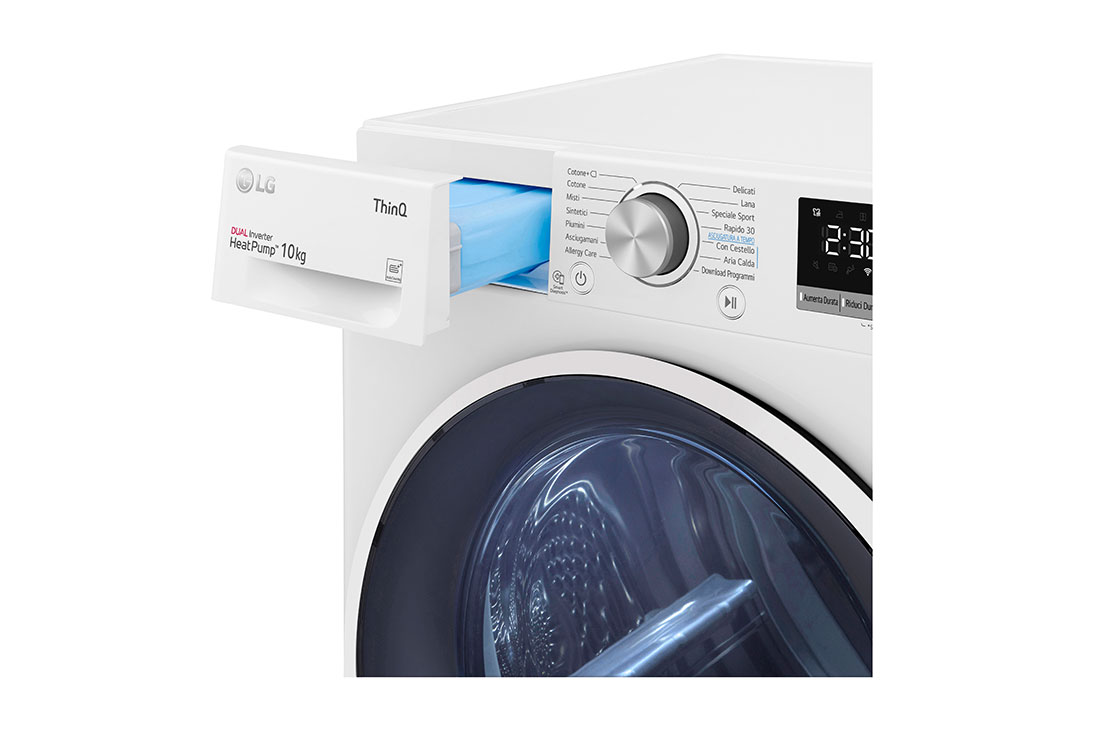 LG Offerta Colonna Bucato Lavatrice 11kg AI DD™ Serie R7 Classe A-10% + Asciugatrice 10kg Serie V9 Classe A+++, F4R7511TSWB.RH10V9