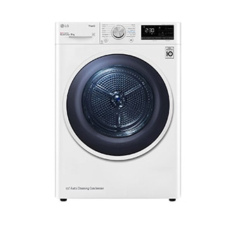 Vista frontale di Asciugatrice 8kg Pompa di calore DUAL Inverter | Serie V9 Classe C | Eco Hybrid, Condensatore autopulente, Wi-Fi RH80V9AVHN