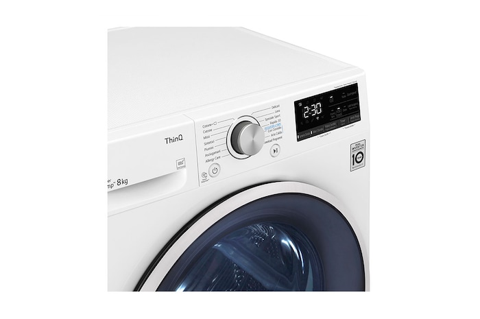 LG Asciugatrice 8kg Pompa di calore DUAL Inverter | Serie V9 Classe C | Eco Hybrid, Condensatore autopulente, Wi-Fi, RH80V9AVHN