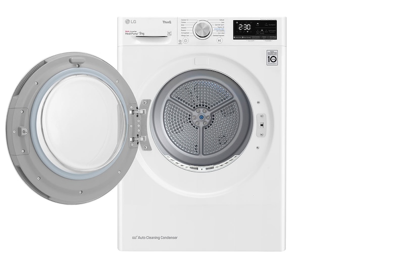 LG Asciugatrice 9kg Pompa di calore DUAL Inverter | Serie V5 Classe D | Eco Hybrid, Condensatore autopulente, Wi-Fi, RH90V5AV5N