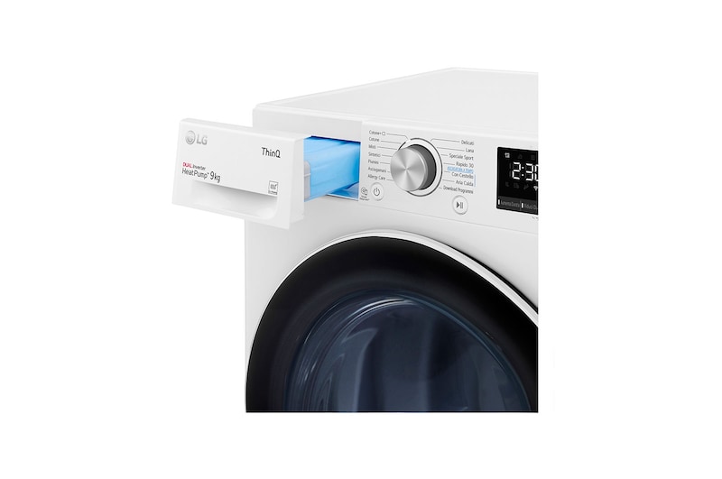 LG Asciugatrice 9kg Pompa di calore DUAL Inverter | Serie V5 Classe D | Eco Hybrid, Condensatore autopulente, Wi-Fi, RH90V5AV5N