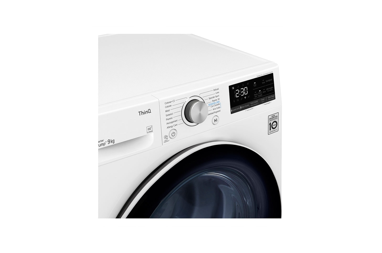 LG Asciugatrice 9kg Pompa di calore DUAL Inverter | Serie V5 Classe A++ | Eco Hybrid, Condensatore autopulente, Wi-Fi, RH90V5AV5N