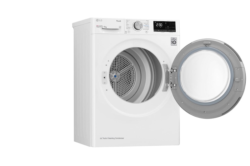 LG Asciugatrice 9kg Pompa di calore DUAL Inverter | Serie V5 Classe D | Eco Hybrid, Condensatore autopulente, Wi-Fi, RH90V5AV5N