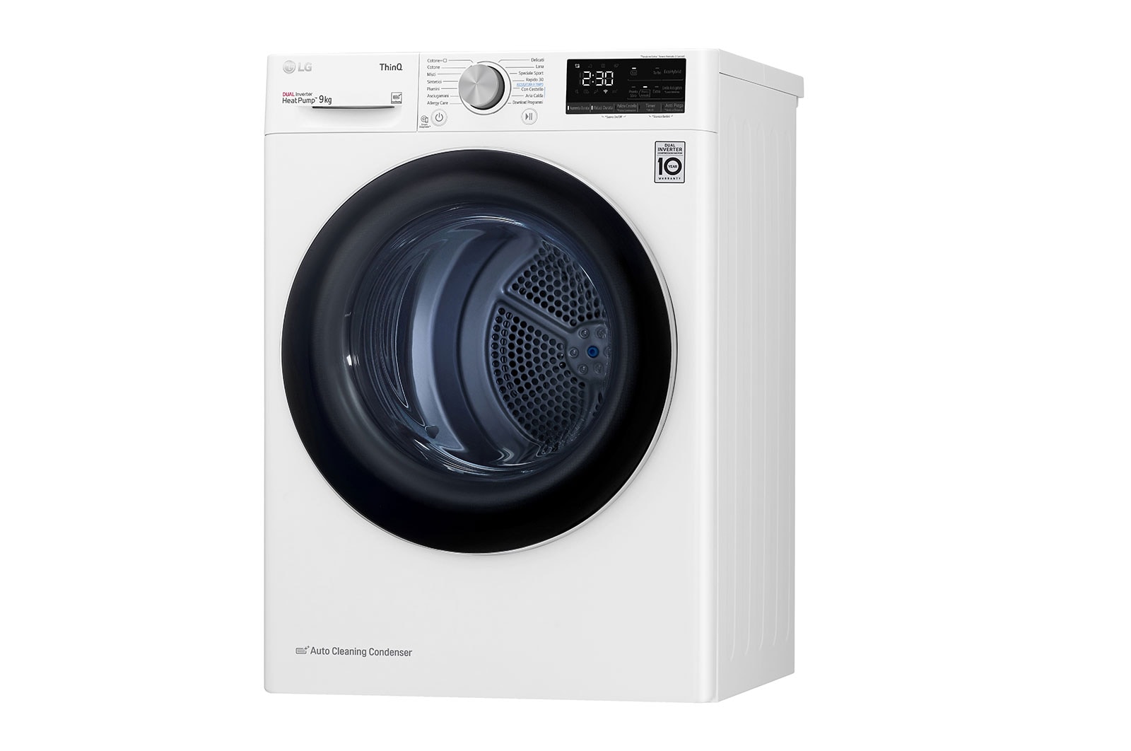 LG Asciugatrice 9kg Pompa di calore DUAL Inverter | Serie V5 Classe A++ | Eco Hybrid, Condensatore autopulente, Wi-Fi, RH90V5AV5N