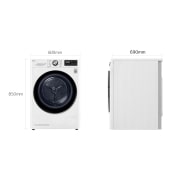LG Offerta Kit Esclusivo: Lavatrice 9kg AI DD™ | Serie R3 Classe A-10% + Asciugatrice 9kg Pompa di calore DUAL Inverter | Serie V5 Classe D + Kit di giunzione per colonna bucato con ripiano estraibile, F4R3509NSWB.RH90V51