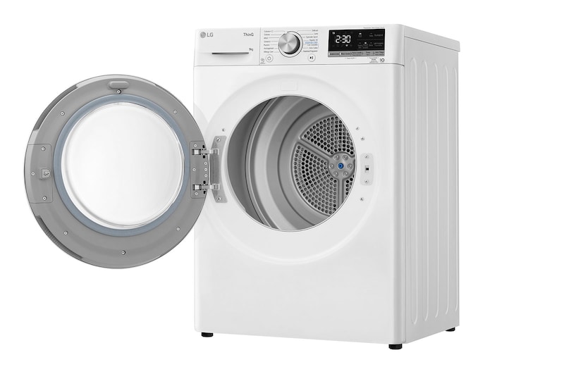 LG Asciugatrice 9kg Pompa di calore DUAL Inverter | Serie V5 Classe D | Eco Hybrid, Condensatore autopulente, Wi-Fi, RH90V5AV6N