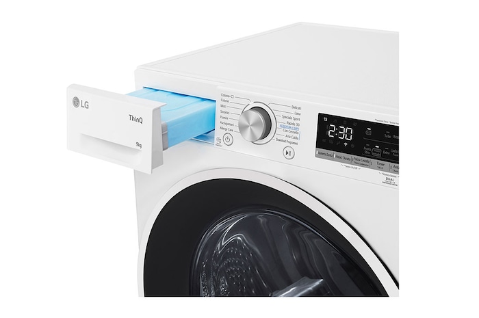 LG Asciugatrice 9kg Pompa di calore DUAL Inverter | Serie V5 Classe D | Eco Hybrid, Condensatore autopulente, Wi-Fi, RH90V5AV6N