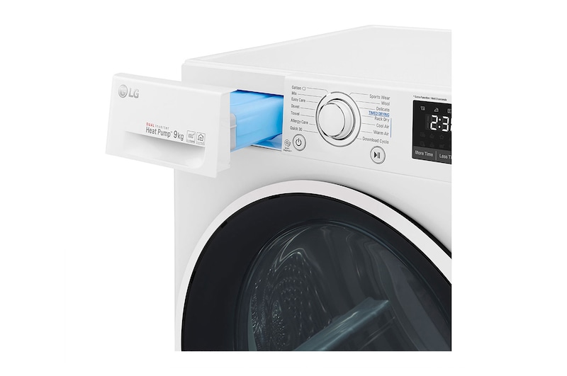 LG Asciugatrice 9kg Pompa di calore DUAL Inverter | Serie V5 Classe A++ | Eco Hybrid, Condensatore autopulente, Wi-Fi, RH90V5AV6Q