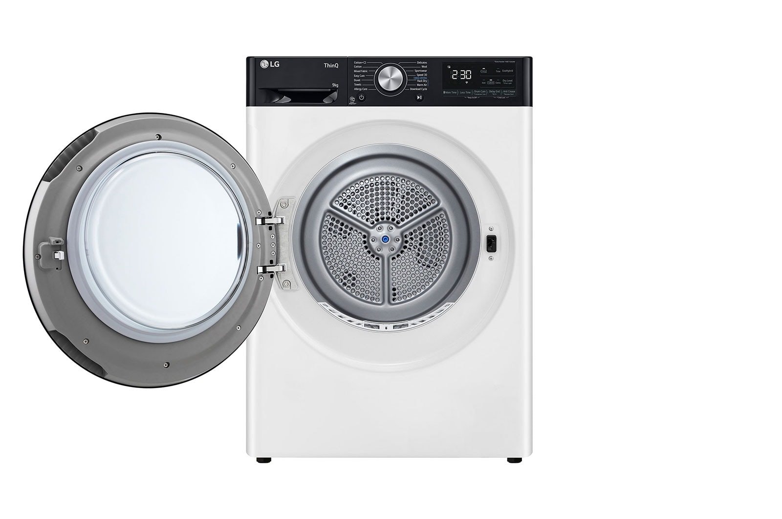 LG Asciugatrice 9kg Pompa di calore DUAL Inverter | Serie V9 Classe A+++ | Eco Hybrid, Condensatore autopulente, Wi-Fi, RH90V9LVEN