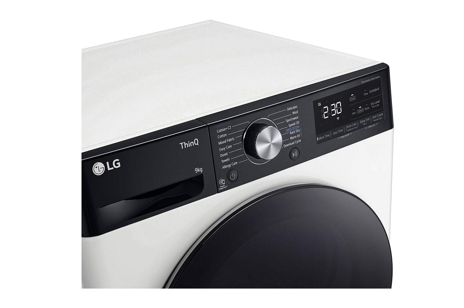 LG Asciugatrice 9kg Pompa di calore DUAL Inverter | Serie V9 Classe A+++ | Eco Hybrid, Condensatore autopulente, Wi-Fi, RH90V9LVEN
