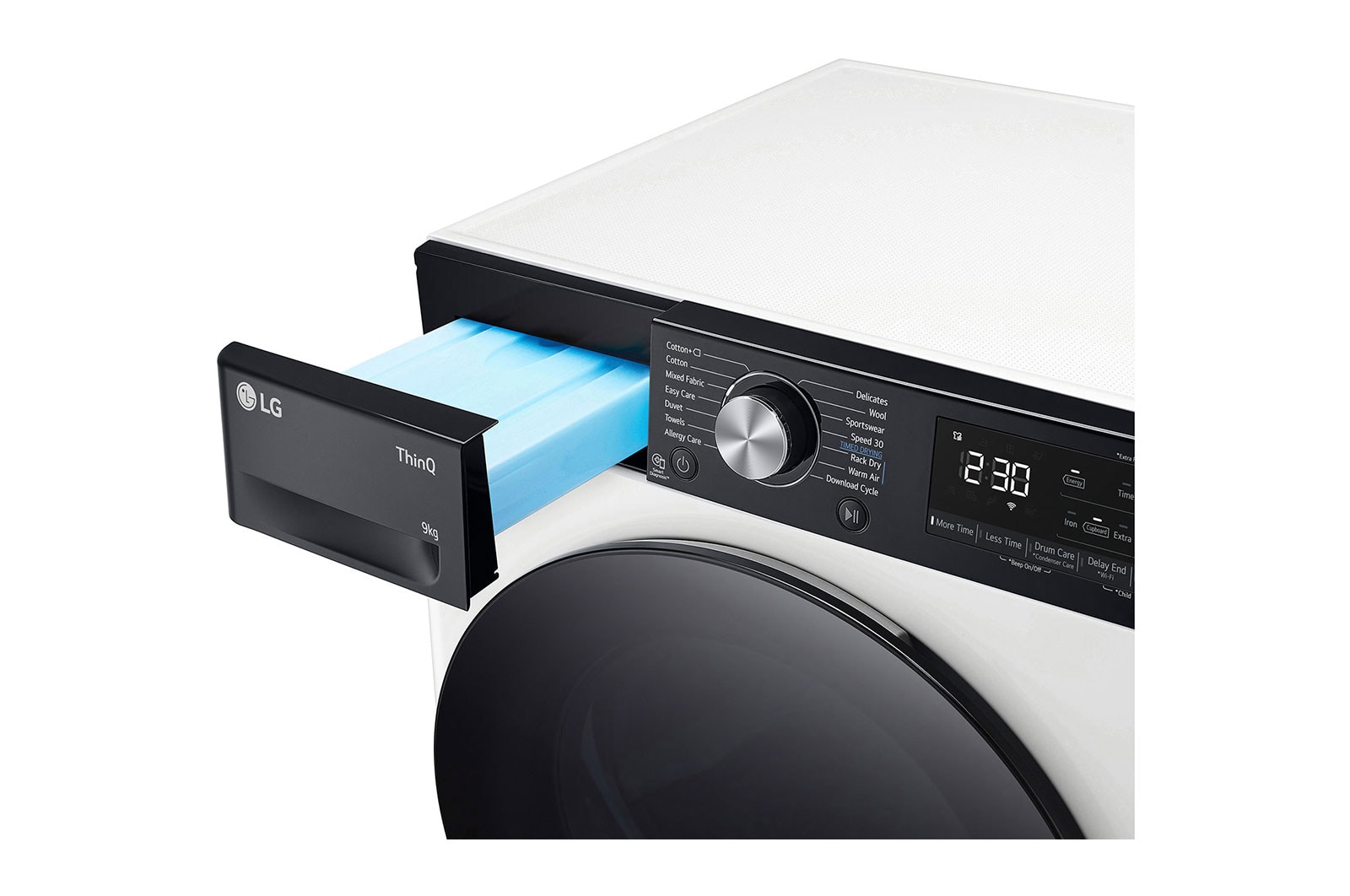LG Asciugatrice 9kg Pompa di calore DUAL Inverter | Serie V9 Classe A+++ | Eco Hybrid, Condensatore autopulente, Wi-Fi, RH90V9LVEN