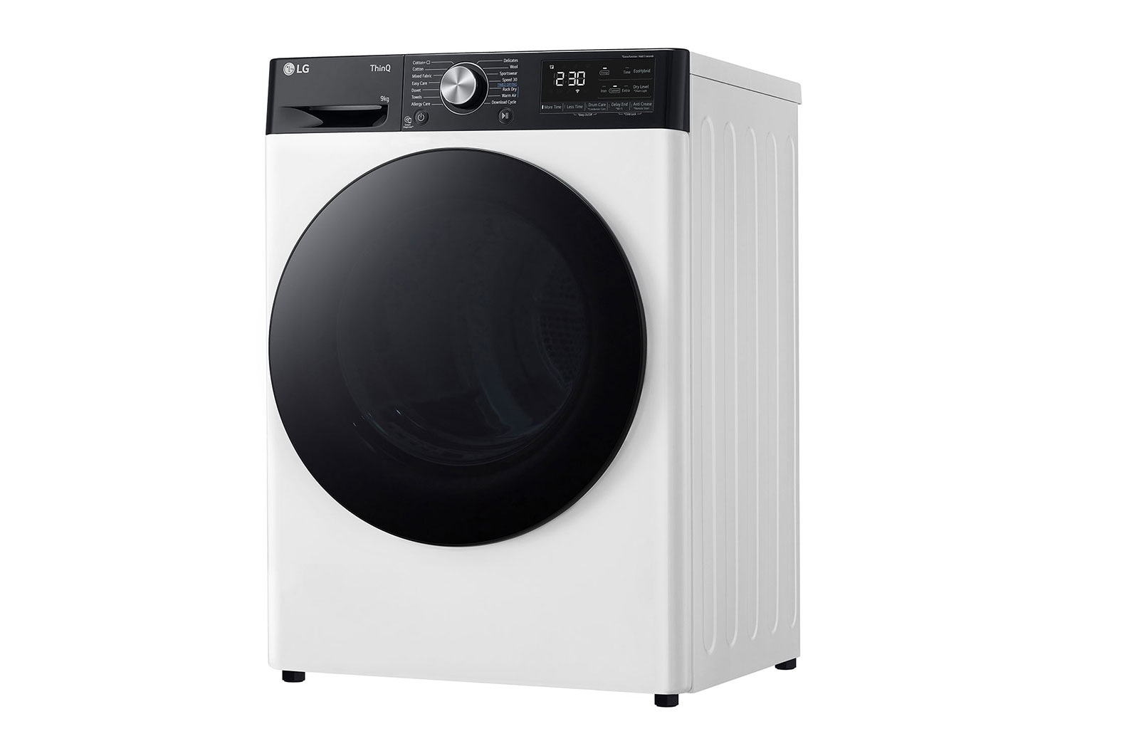 LG Asciugatrice 9kg Pompa di calore DUAL Inverter | Serie V9 Classe A+++ | Eco Hybrid, Condensatore autopulente, Wi-Fi, RH90V9LVEN
