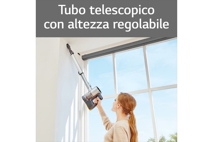 LG Aspirapolvere Senza Fili 200W CordZero™ 2 spazzole 2 accessori Argento, A9K-CORE1S