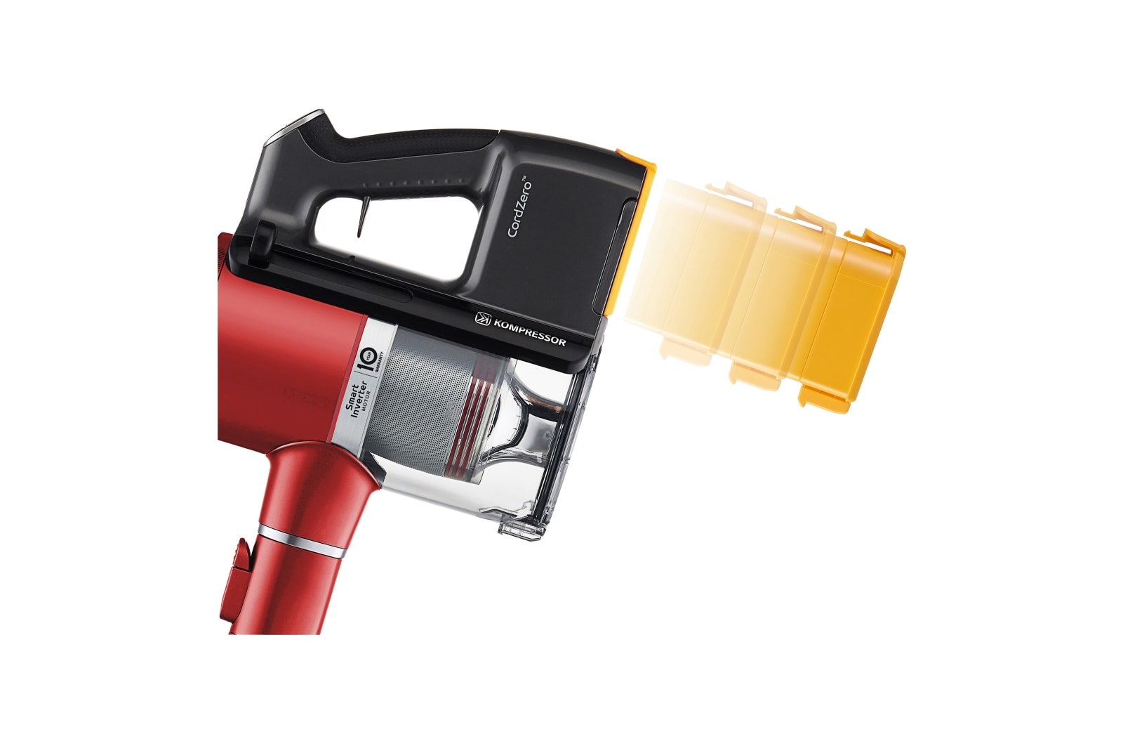 LG CordZero™ A9K Slim | Aspirapolvere Kompressor™ 200 W, 60 min | 2 spazzole + 2 accessori, Wi-Fi | Rosso, A9K-SLIM1R