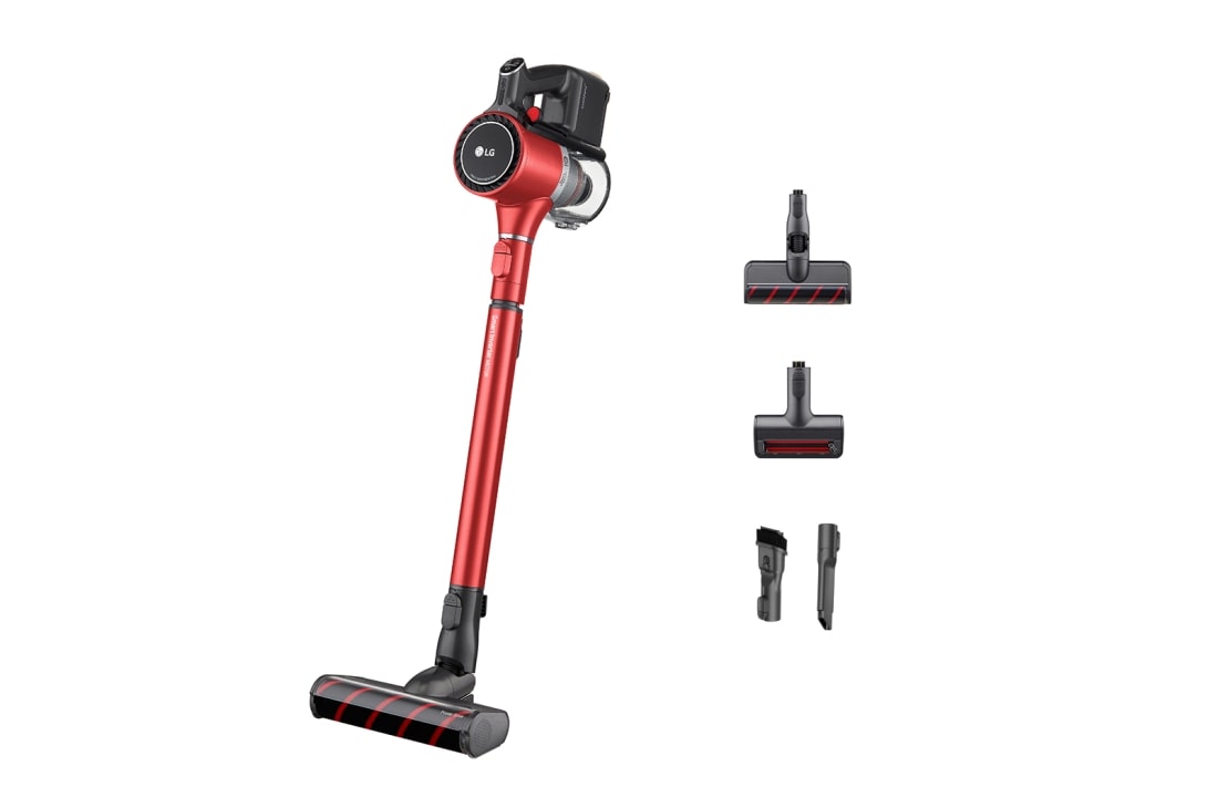 LG CordZero™ A9K Slim | Aspirapolvere Kompressor™ 200 W, 60 min | 2 spazzole + 2 accessori, Wi-Fi | Rosso, A9K-SLIM1R