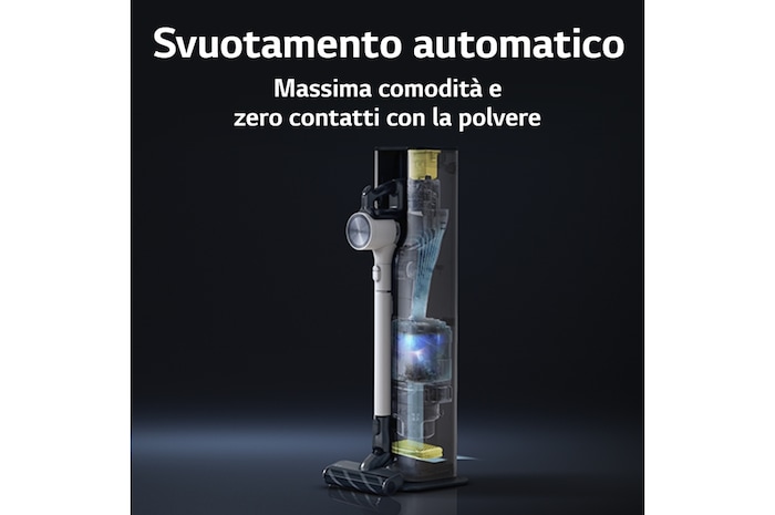 LG CordZero™ All-in-One A9T | Aspirapolvere Kompressor™ 200 W, 120 min | Auto-svuotamento, 4 spazzole + 2 accessori, Wi-Fi | Beige, A9T-ULTRA1C