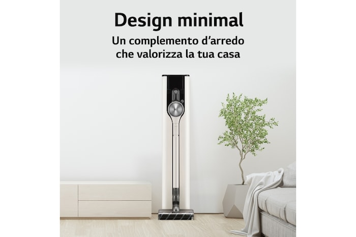 LG CordZero™ All-in-One A9T | Aspirapolvere Kompressor™ 200 W, 120 min | Auto-svuotamento, 4 spazzole + 2 accessori, Wi-Fi | Beige, A9T-ULTRA1C