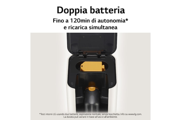 LG CordZero™ All-in-One A9T | Aspirapolvere Kompressor™ 200 W, 120 min | Auto-svuotamento, 4 spazzole + 2 accessori, Wi-Fi | Beige, A9T-ULTRA1C
