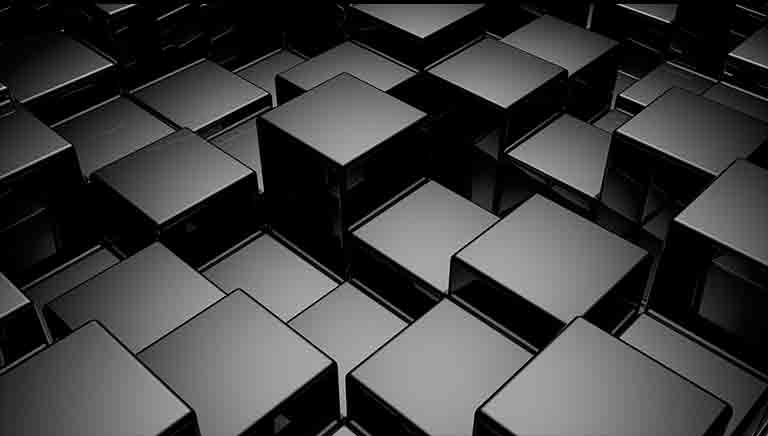 Dei cubi grigi, di diverse altezze, sono posizionati in modo casuale.