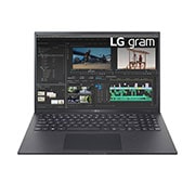 Vista frontale di LG gram 16Z90P | Windows 10 Pro | 16&#34; 16:10 | Intel® Core™ i7 | RAM 16GB | SSD 512GB | 1190g 16Z90P-G.AP75D