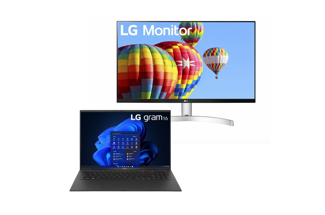 LG gram 16Z90R | Notebook Ultraleggero con Windows 11 Pro + LG Full HD | Monitor 27'' Serie MK60MP, 16Z90R.27MK60M