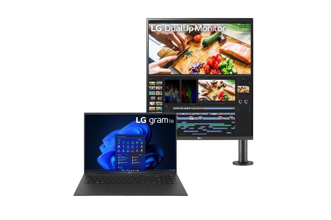LG gram 16Z90R | Notebook Ultraleggero con Windows 11 Pro + LG DualUp | Monitor 28'' Serie MQ780, 16Z90R.28MQ780