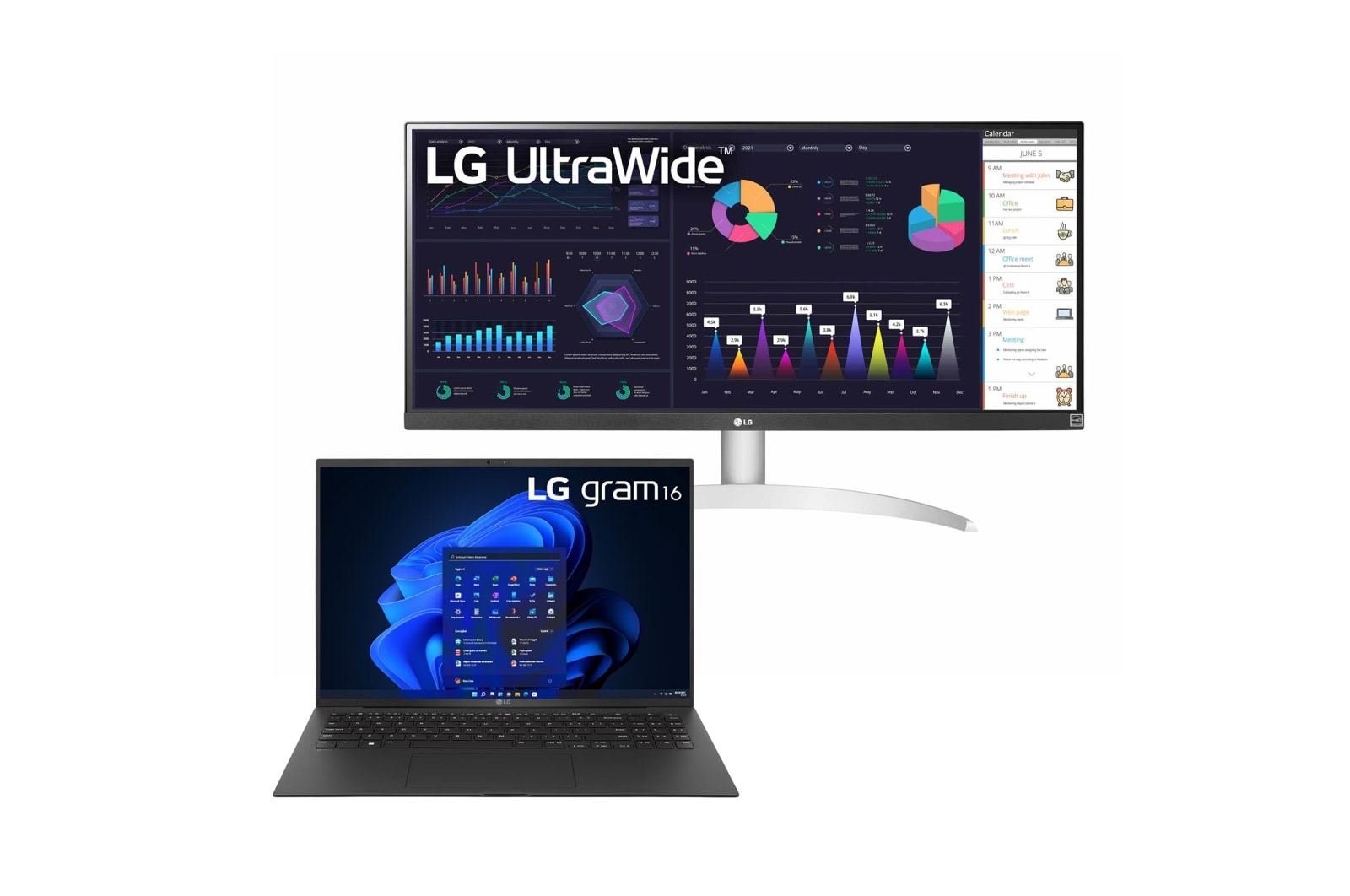 LG gram 16Z90R | Notebook Ultraleggero con Windows 11 Pro + LG UltraWide | Monitor 29'' Serie WQ600, 16Z90R.29WQ600